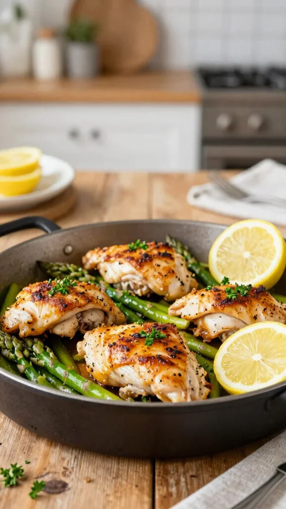 15 Simple Dinner Recipes Guide for Fast, Family-Friendly Meals - 1. One-Pan Lemon Garlic Chicken & Asparagus