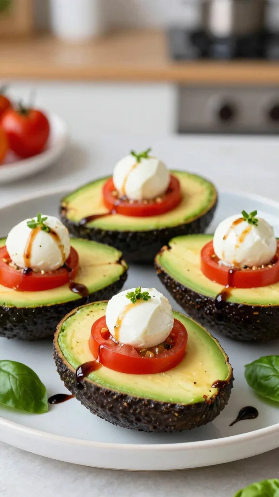 15 Simple Dinner Recipes Guide for Fast, Family-Friendly Meals - 9. Caprese Stuffed Avocados