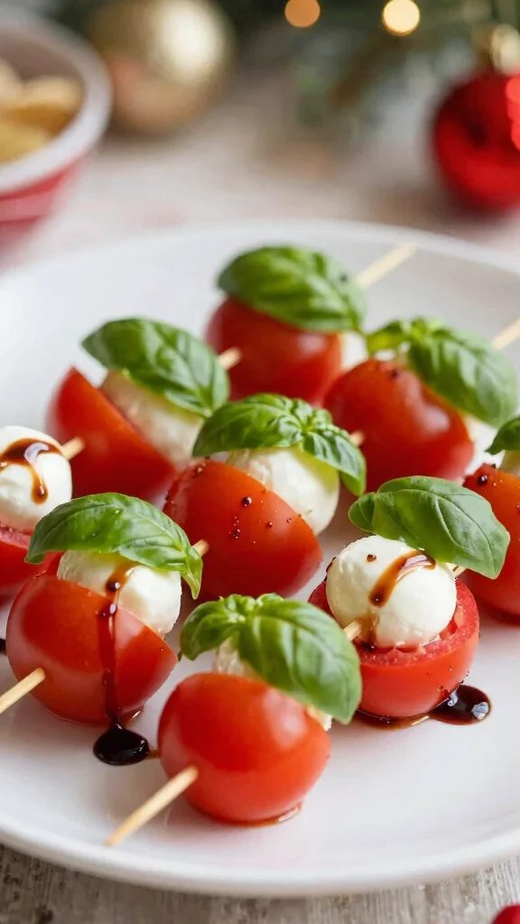 16 Best Christmas Eve Finger Food Ideas on a Budget That Look Totally Fancy - 1. Mini Caprese Skewers