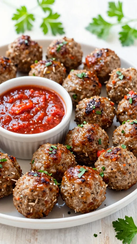 16 Best Christmas Eve Finger Food Ideas on a Budget That Look Totally Fancy - 7. Mini Meatballs with Dipping Sauce