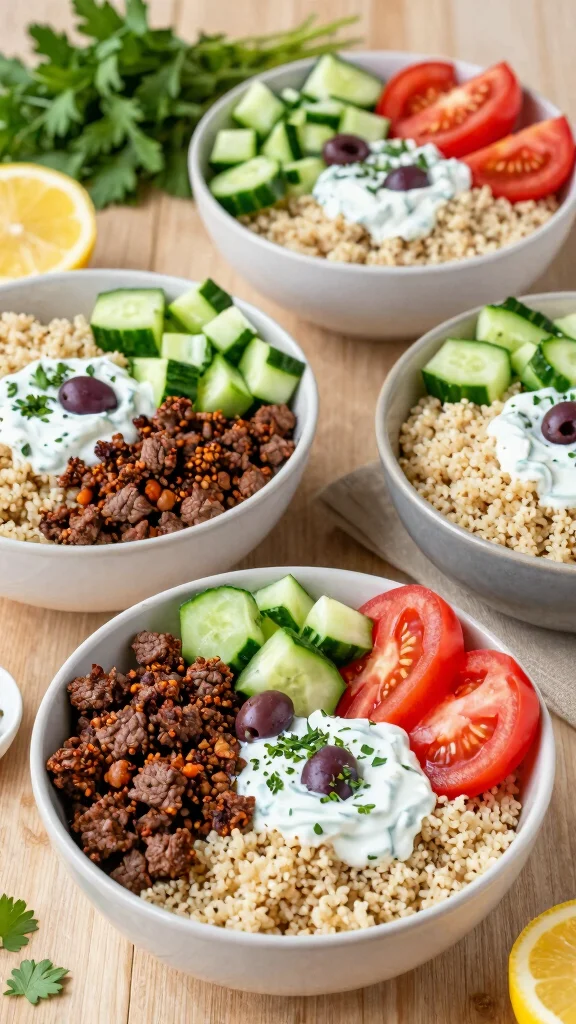 18 Delicious Ground Beef Recipes Busy Weeknights Will Love - 8. Ground Beef Mediterranean Bowls