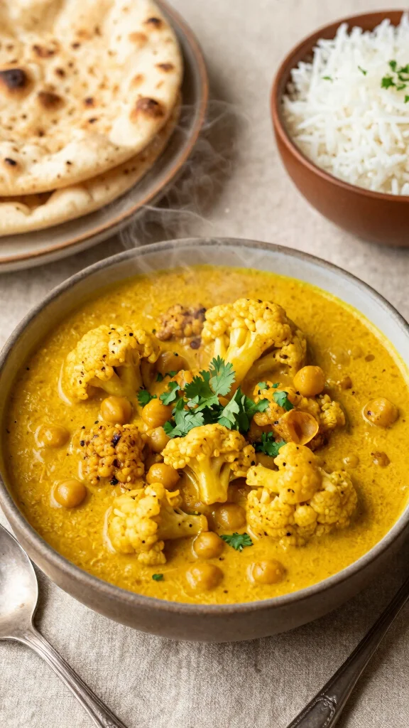 18 High Protein Thanksgiving Sides to Wow Your Guests and Keep It Light - 4. Cauliflower and Chickpea Curry