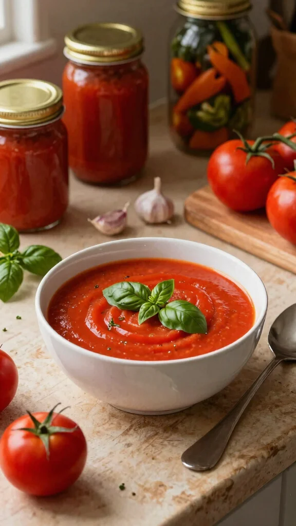 19 Easy Delicious Canning Soups Recipes to Try Today (Perfect for Winter) - 1. Classic Tomato Basil Soup