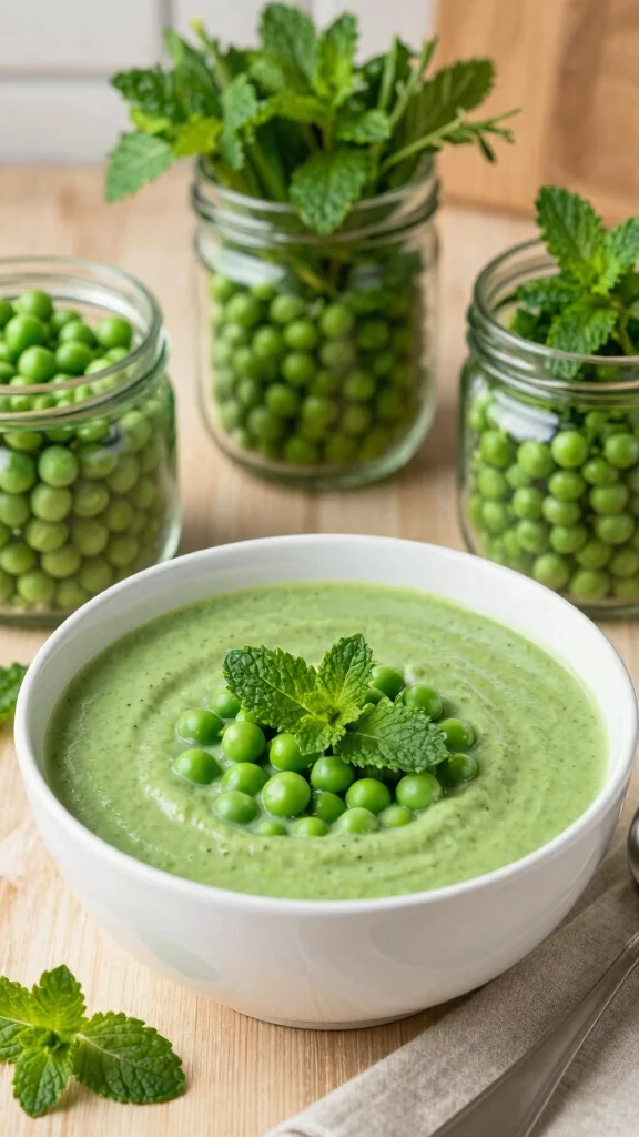 19 Easy Delicious Canning Soups Recipes to Try Today (Perfect for Winter) - 11. Green Pea and Mint Soup