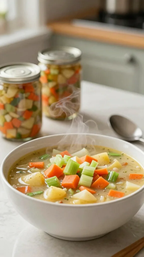 19 Easy Delicious Canning Soups Recipes to Try Today (Perfect for Winter) - 2. Hearty Vegetable Chowder