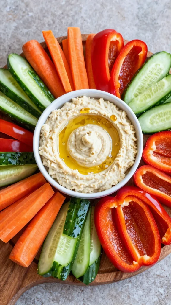 19 Easy Lunch Recipes Complete Guide to Midday Meals for Busy People - 10. Hummus & Veggie Platter