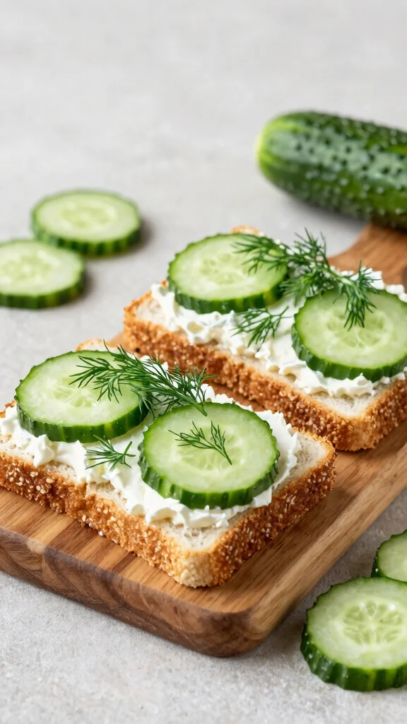 19 Easy Lunch Recipes Complete Guide to Midday Meals for Busy People - 19. Cucumber & Cream Cheese Sandwiches