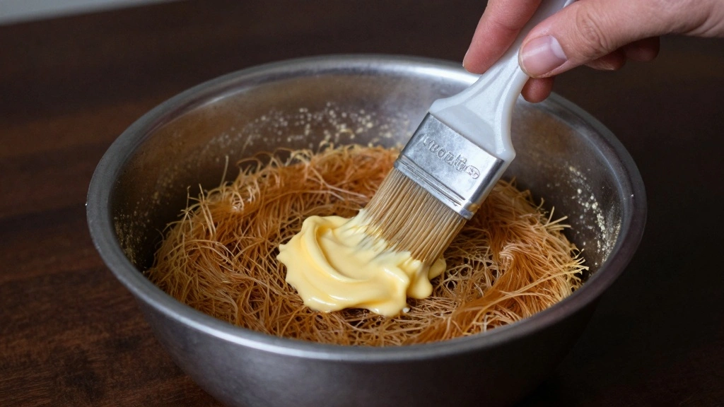 Irresistible Dubai Chocolate Sweet Indulgence Homemade Kunafa Bar - Step 2: Coat with Butter