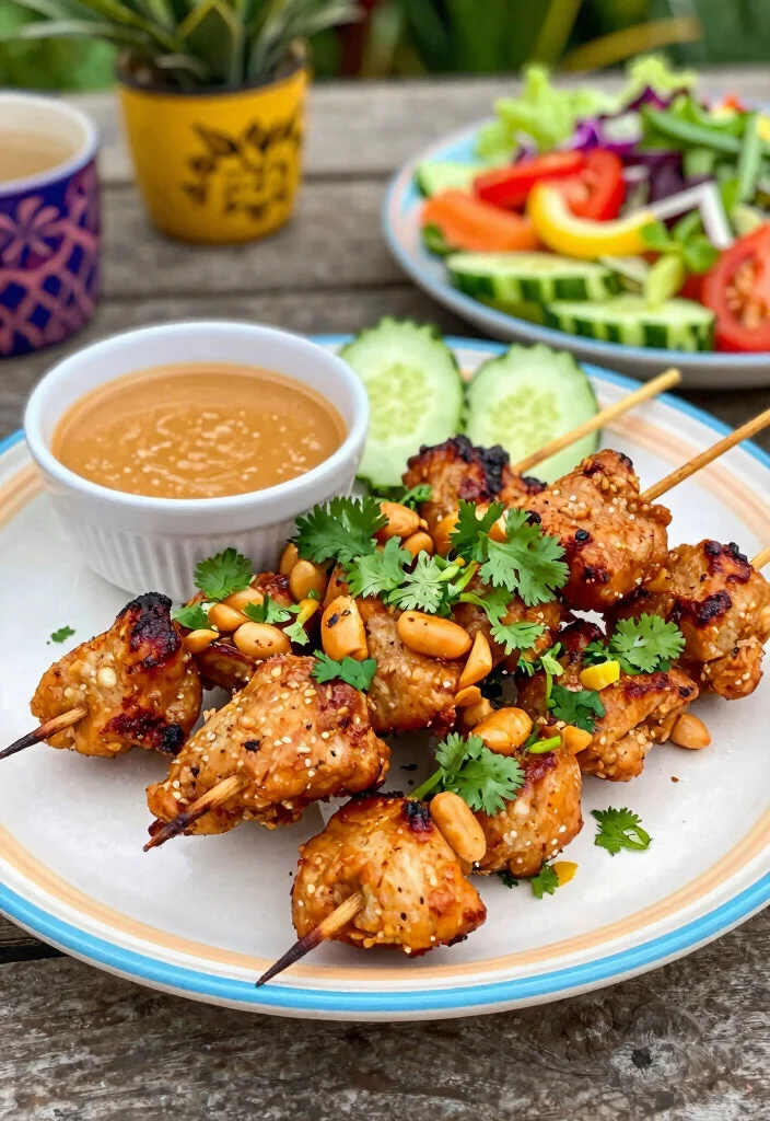 16 Air Fryer Meal Prep Recipes for Weekly Cooking - 14. Air Fryer Thai Peanut Chicken Skewers 1