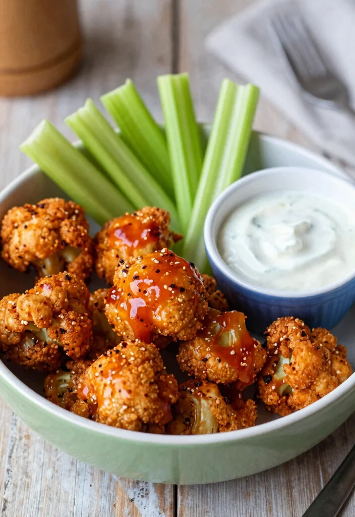 16 Air Fryer Meal Prep Recipes for Weekly Cooking - 7. Air Fryer Cauliflower Buffalo Bites 1