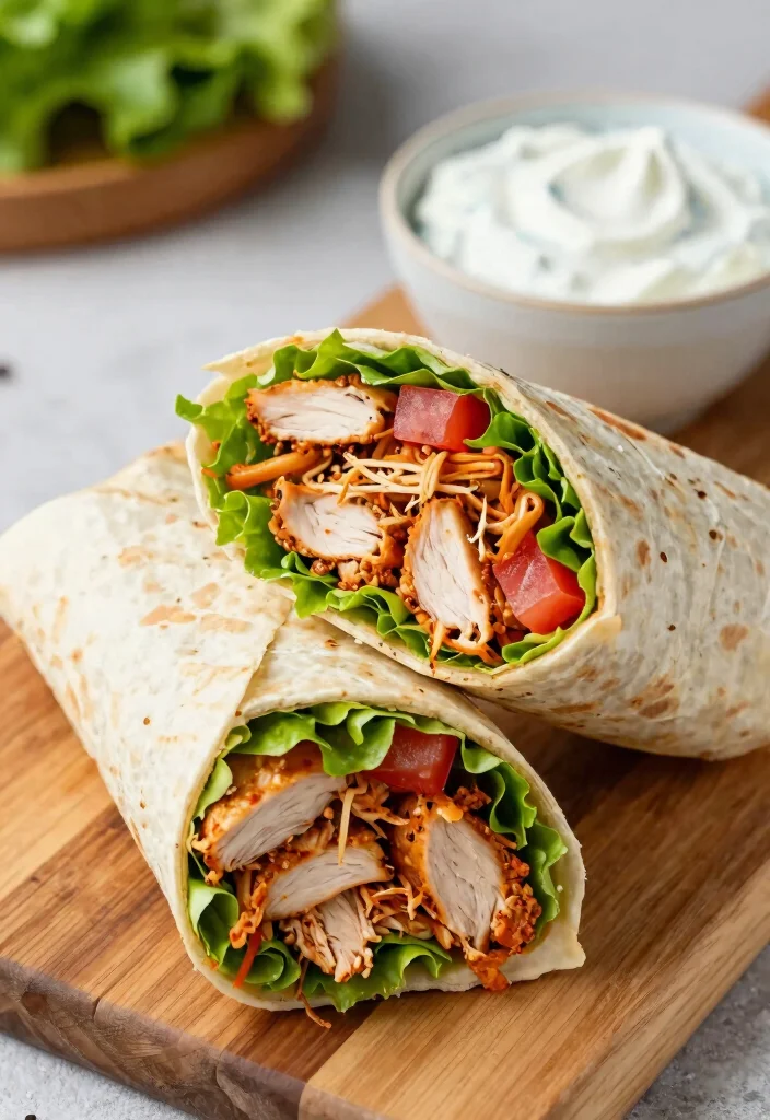 16 Buffalo Chicken Meal Prep Recipes for Healthy Weight Loss - 4. Spicy Buffalo Chicken Wraps 1