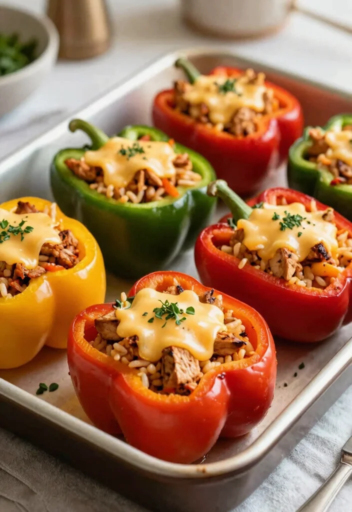 16 Buffalo Chicken Meal Prep Recipes for Healthy Weight Loss - 5. Buffalo Chicken Stuffed Peppers 1