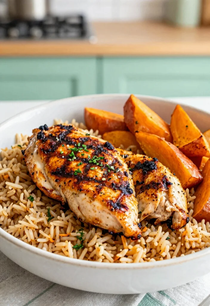 16 Chicken and Rice Meal Prep Recipes for Fitness Enthusiasts - 6. BBQ Chicken and Sweet Potato Rice 1