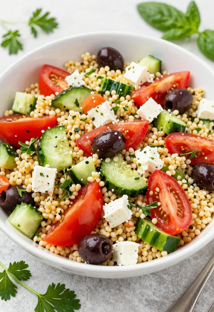 16 Easy Low Calorie Meal Prep Lunch Recipes - 15. Mediterranean Couscous Salad 1