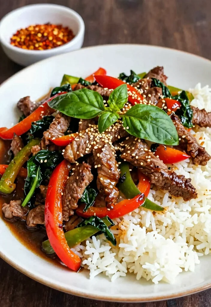 16 Flank Steak Stir Fry Recipes That Stay Juicy - 8. Thai Basil Flank Steak Stir Fry 1