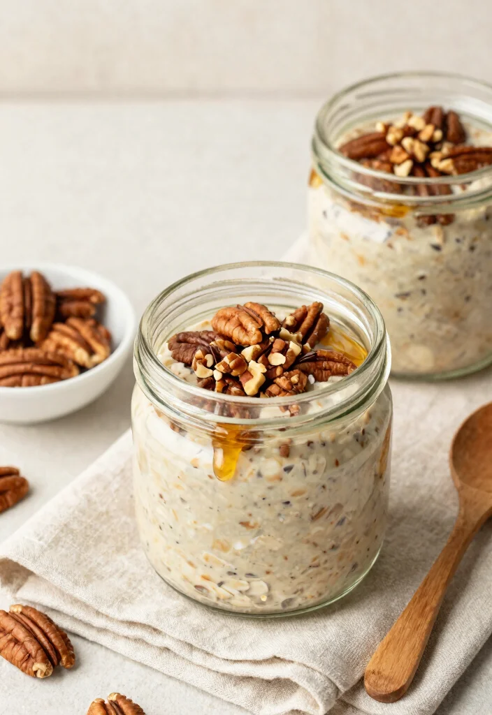 16 Healthy Overnight Oats Meal Prep Recipes: A Vegan Delight - 11. Maple Pecan Overnight Oats 1