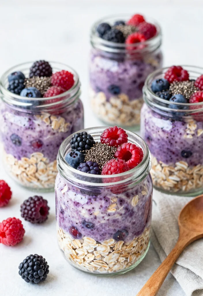 16 Healthy Overnight Oats Meal Prep Recipes: A Vegan Delight - 2. Berry Bliss Overnight Oats 1