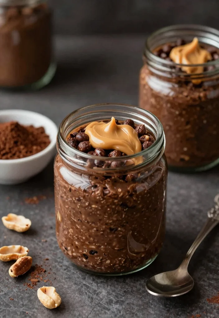16 Healthy Overnight Oats Meal Prep Recipes: A Vegan Delight - 3. Chocolate Peanut Butter Overnight Oats 1