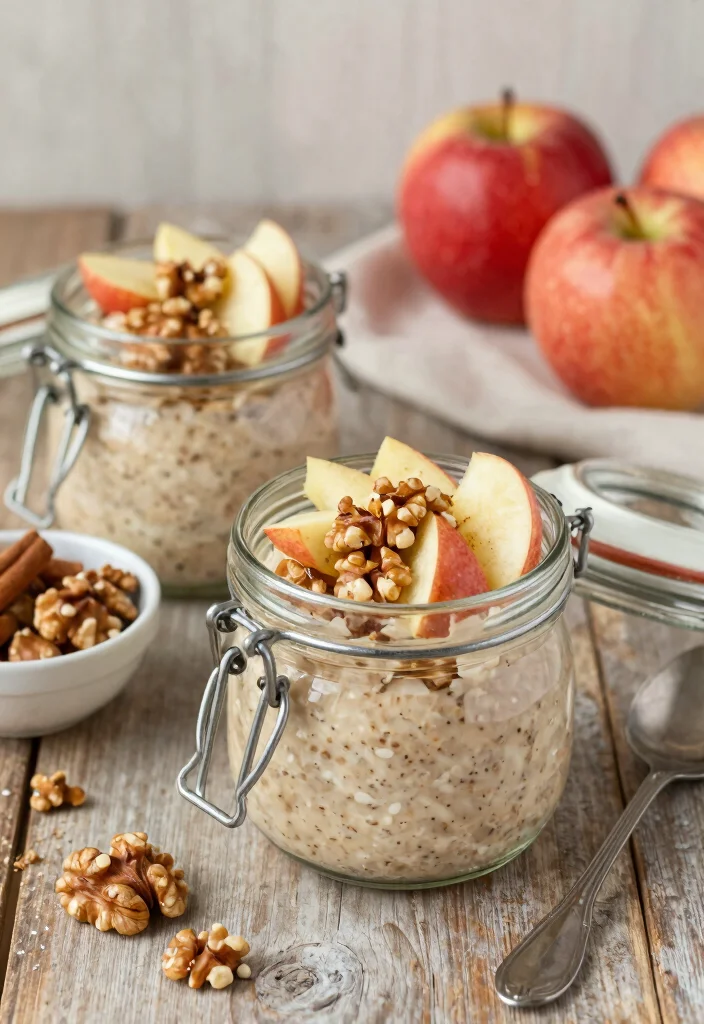 16 Healthy Overnight Oats Meal Prep Recipes: A Vegan Delight - 5. Spiced Apple Pie Overnight Oats 1