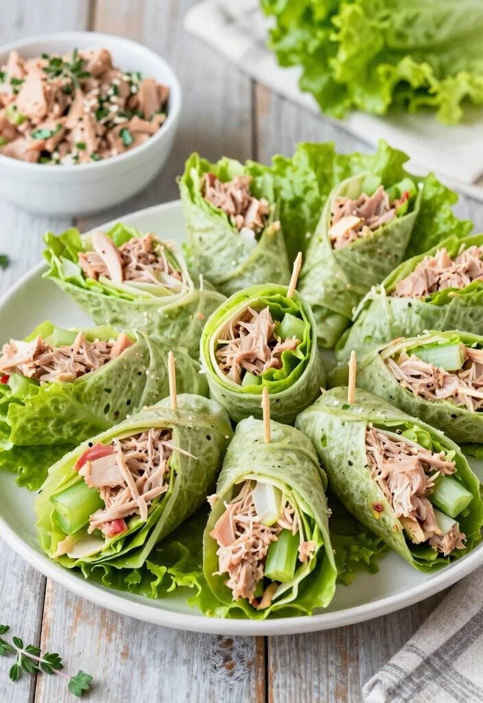 16 High Protein Low Carb Snack Meal Prep Recipes - 6. Tuna Salad Lettuce Wraps 1