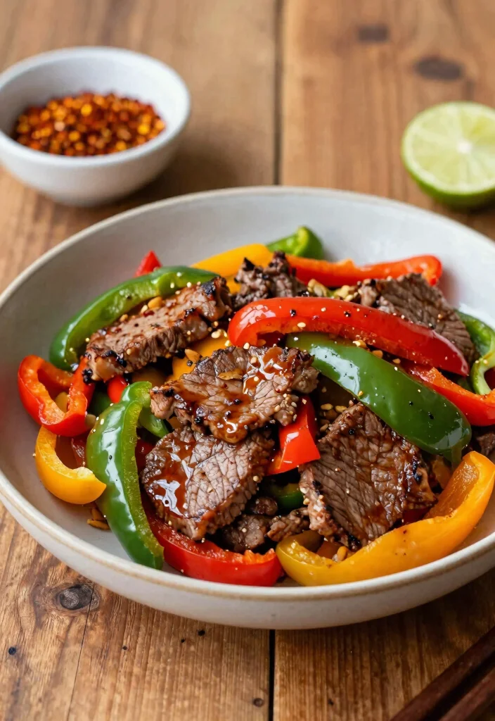 16 Leftover Steak Stir Fry Recipes Made Fresh - 2. Spicy Steak and Bell Pepper Stir Fry 1