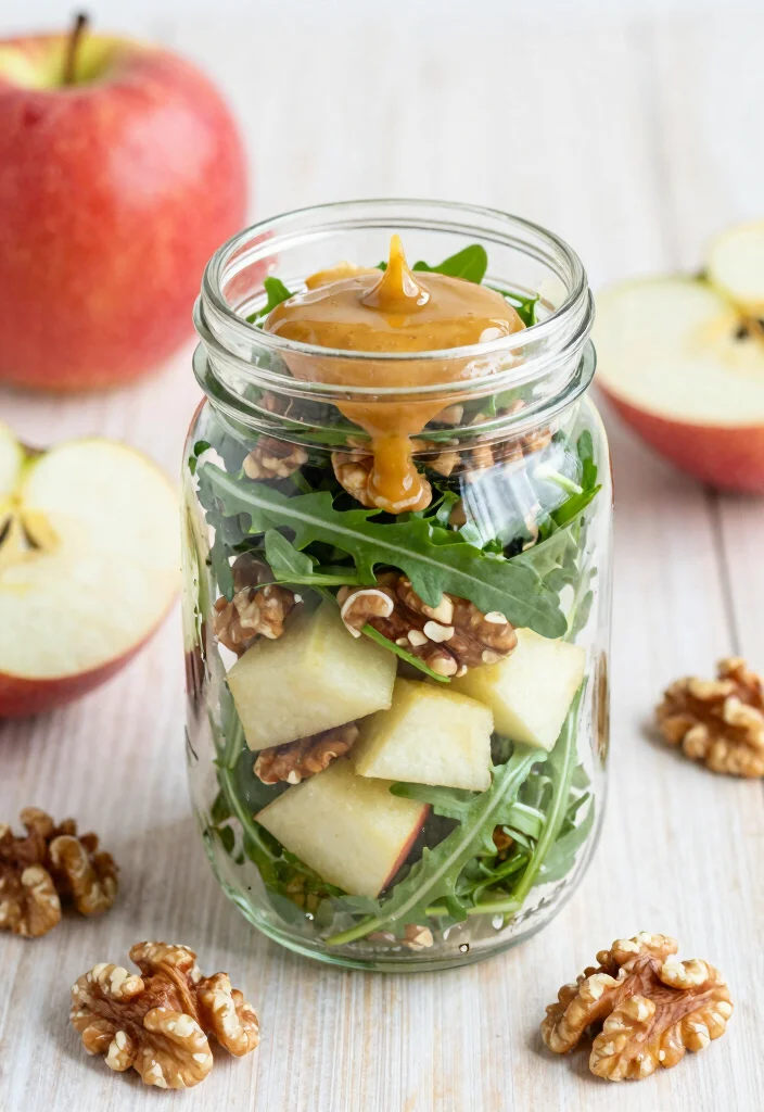 16 Mason Jar Salad Meal Prep Recipes - 11. Apple & Walnut Salad 1