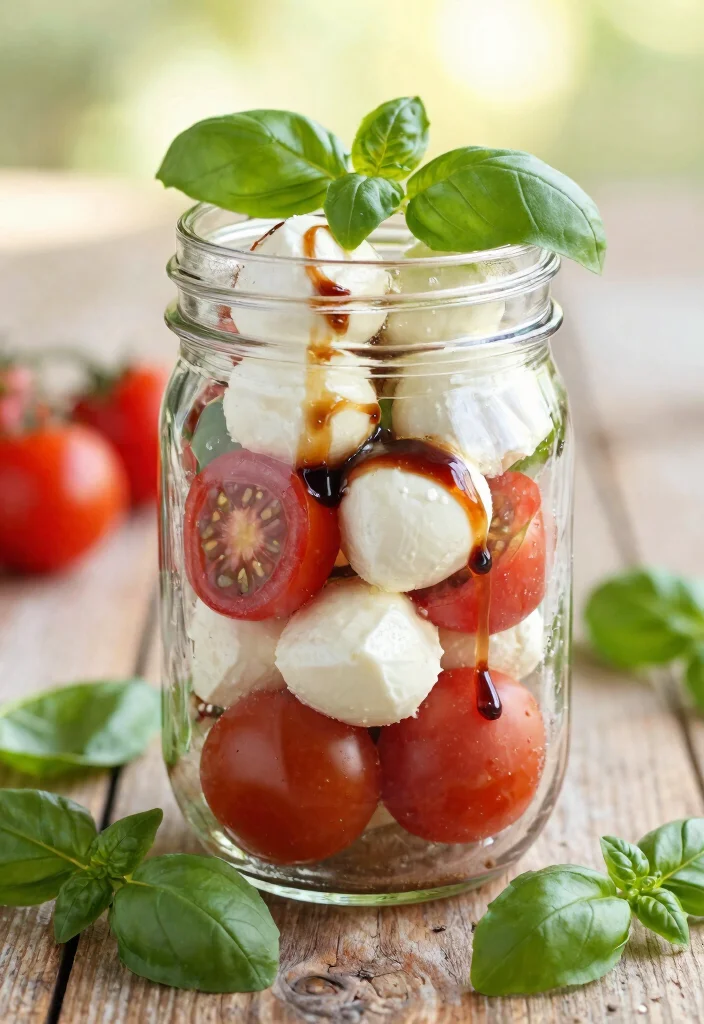 16 Mason Jar Salad Meal Prep Recipes - 2. Caprese Salad Jar 1