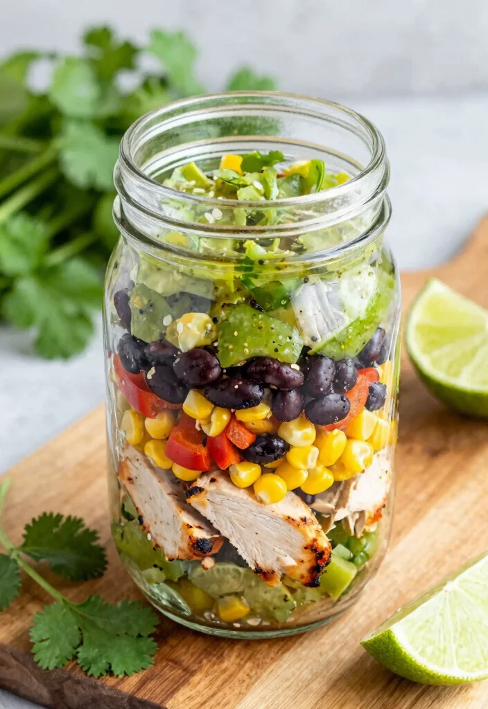 16 Mason Jar Salad Meal Prep Recipes - 3. Southwest Chicken Salad 1