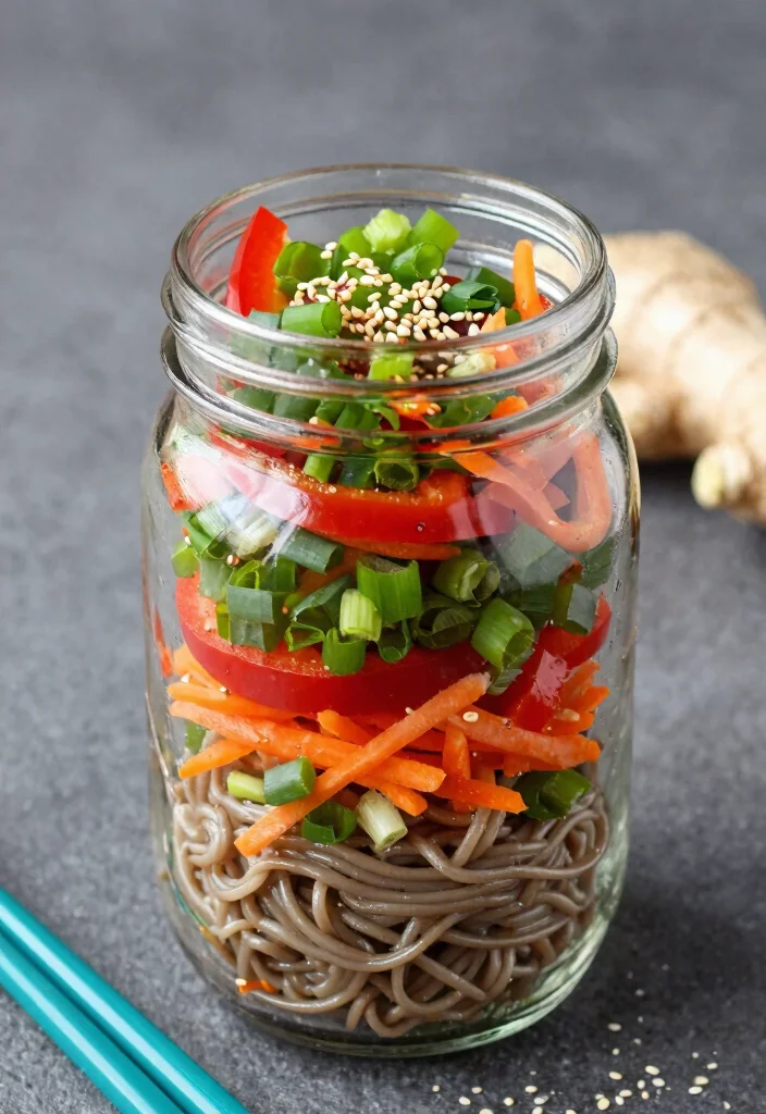 16 Mason Jar Salad Meal Prep Recipes - 7. Asian Noodle Salad 1