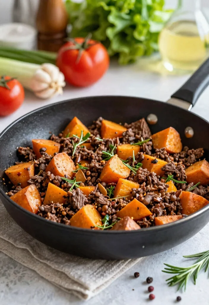 16 Mediterranean Ground Beef Stir Fry Recipes for Meal Prep - 16. Easy Mediterranean Beef Stir Fry with Sweet Potatoes 1