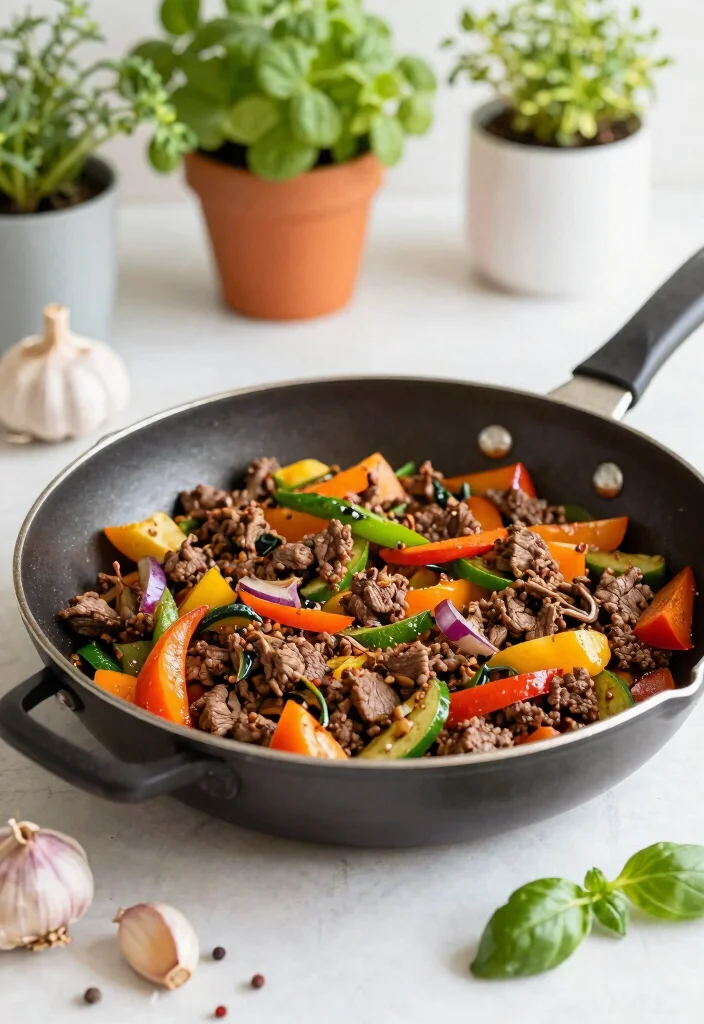16 Mediterranean Ground Beef Stir Fry Recipes for Meal Prep - 6. One-Pan Mediterranean Beef Stir Fry 1
