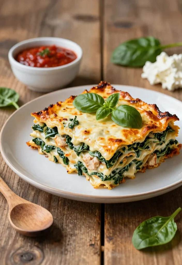 16 Postpartum Freezer Meal Prep Recipes - 1. Creamy Spinach and Chicken Lasagna 1