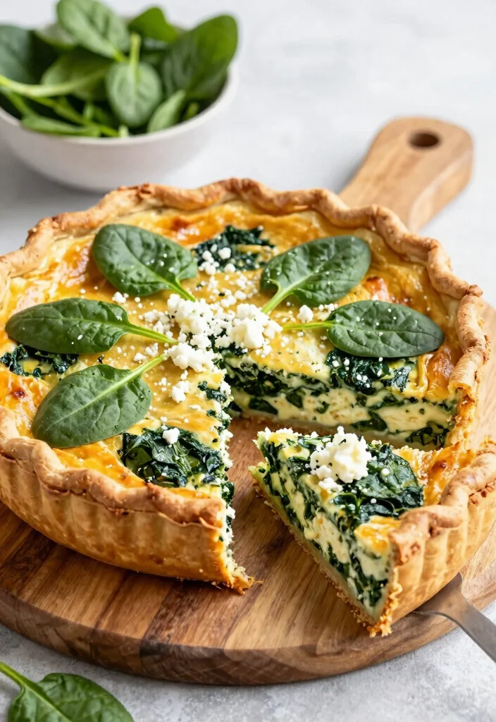 16 Postpartum Freezer Meal Prep Recipes - 11. Spinach and Feta Quiche 1