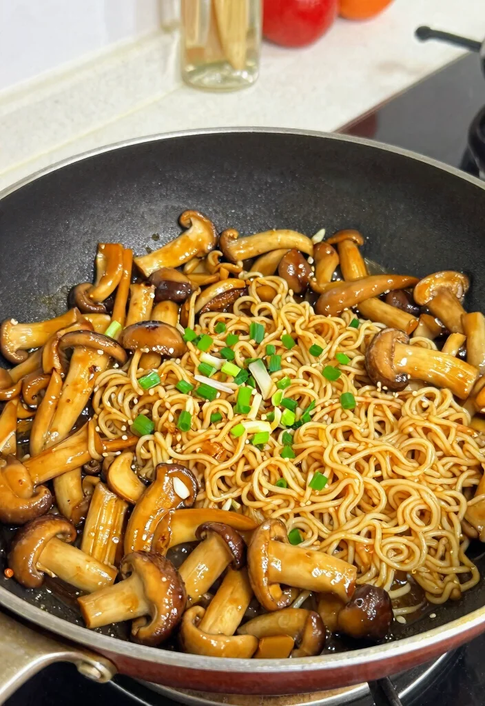 16 Ramen Noodle Stir Fry Recipes Made Easy - 3. Garlic Mushroom Ramen Stir Fry 1