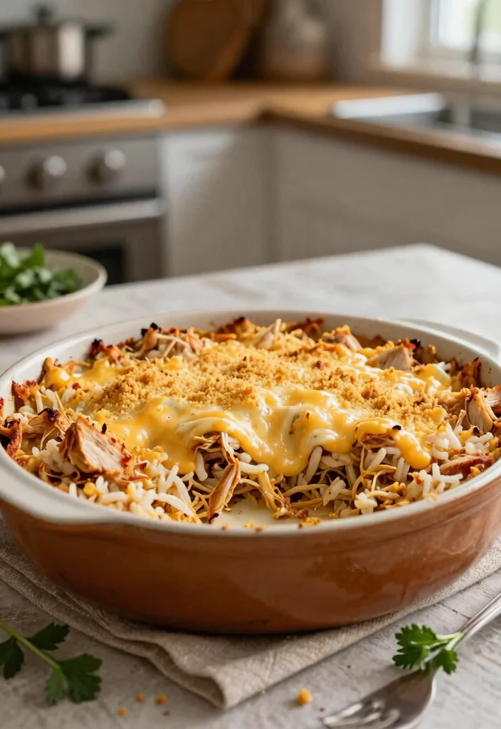 16 Shredded Chicken Meal Prep Recipes for Fitness Enthusiasts - 16. Shredded Chicken and Rice Casserole 1