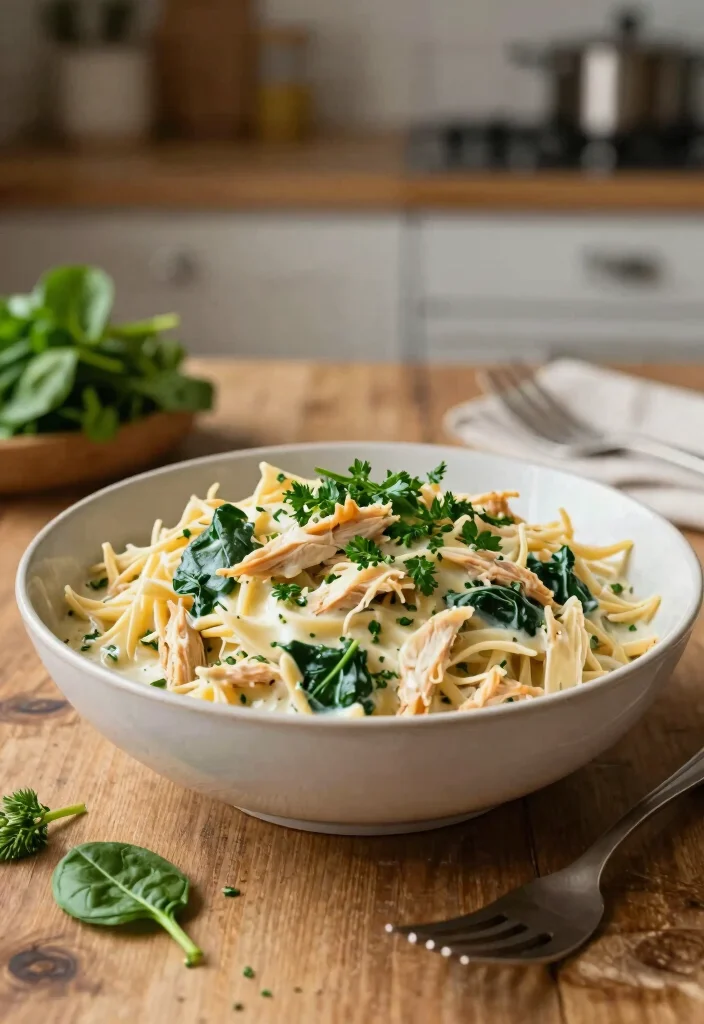 16 Shredded Chicken Meal Prep Recipes for Fitness Enthusiasts - 6. Creamy Shredded Chicken Pasta 1