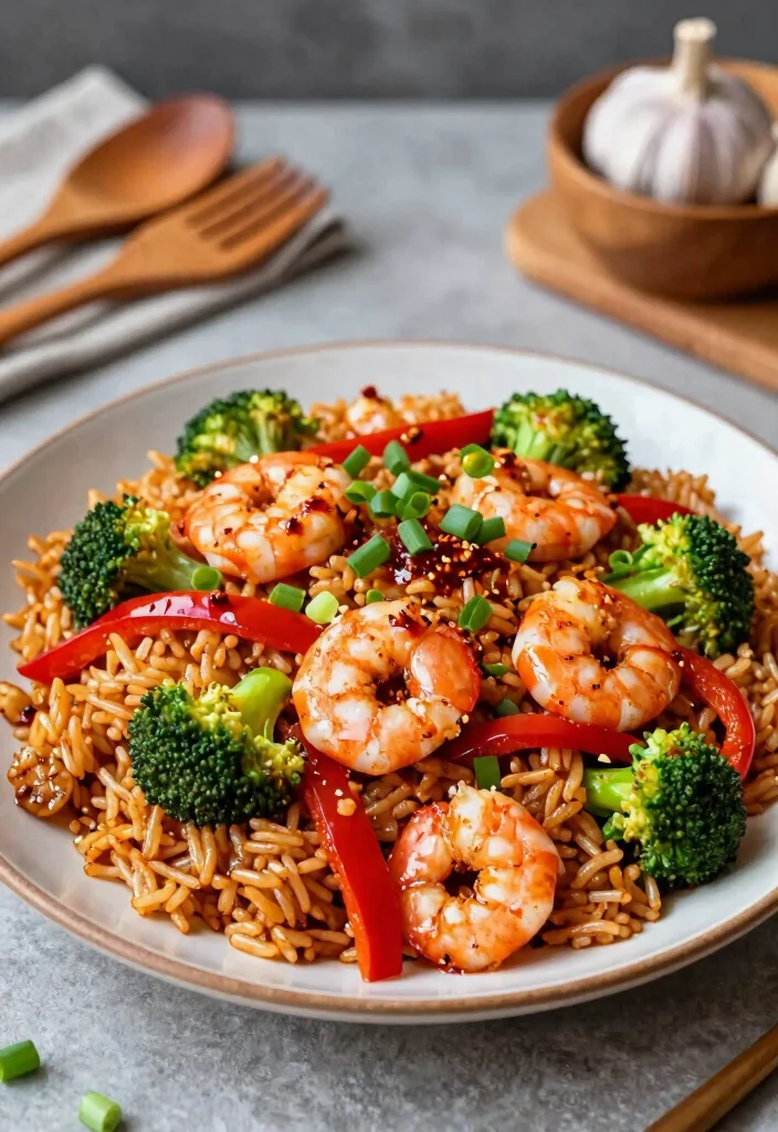 16 Shrimp Stir Fry Rice Recipes That Cook Fast - 1. Spicy Garlic Shrimp Stir Fry Rice 1