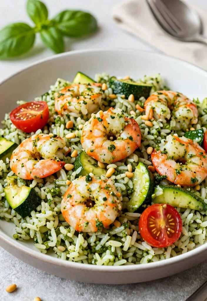 16 Shrimp Stir Fry Rice Recipes That Cook Fast - 13. Pesto Shrimp Stir Fry Rice 1