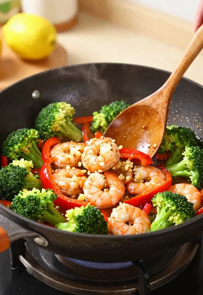 16 Shrimp Veggie Stir Fry Recipes That Are Light - 1. Lemon Garlic Shrimp Veggie Stir Fry 1