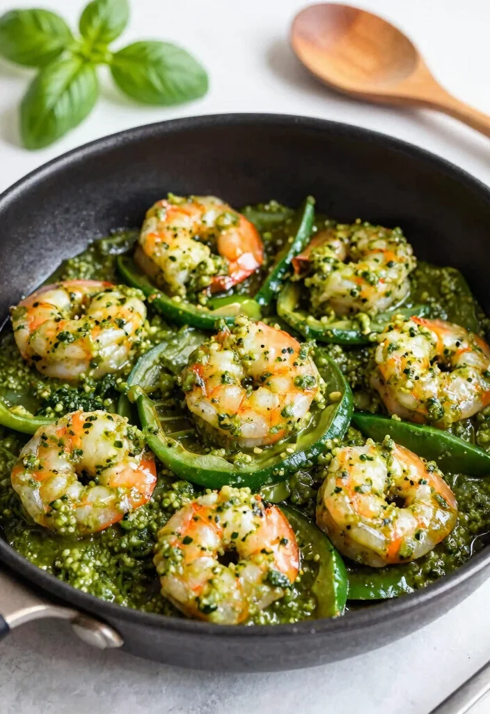 16 Shrimp Veggie Stir Fry Recipes That Are Light - 14. Pesto Shrimp and Vegetable Stir Fry 1