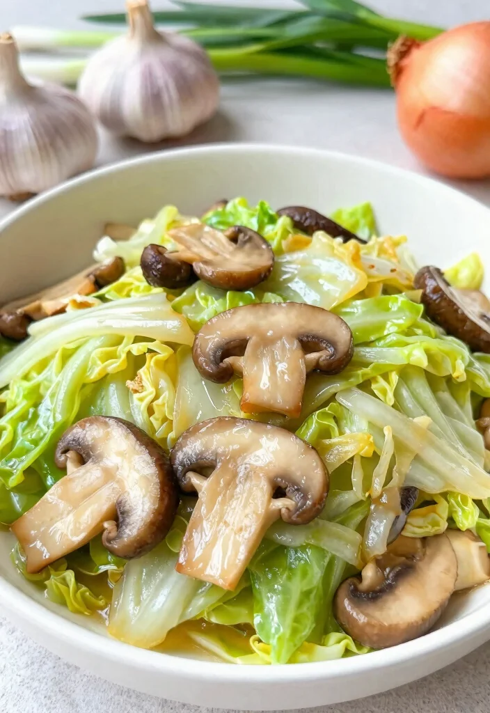 16 Stir Fry Cabbage Recipes That Are Simple - 11. Cabbage and Mushroom Stir Fry 1