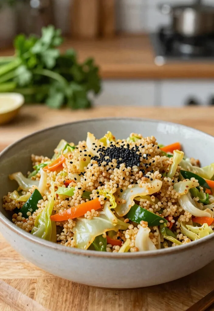 16 Stir Fry Cabbage Recipes That Are Simple - 14. Cabbage and Quinoa Stir Fry 1