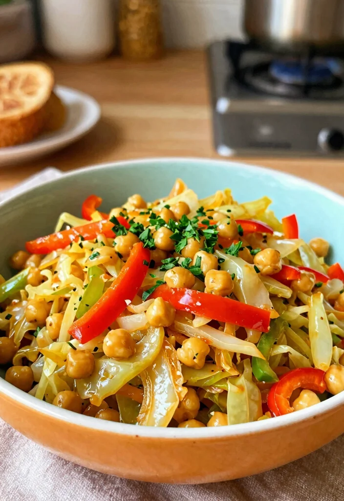 16 Stir Fry Cabbage Recipes That Are Simple - 15. Cabbage and Chickpea Stir Fry 1