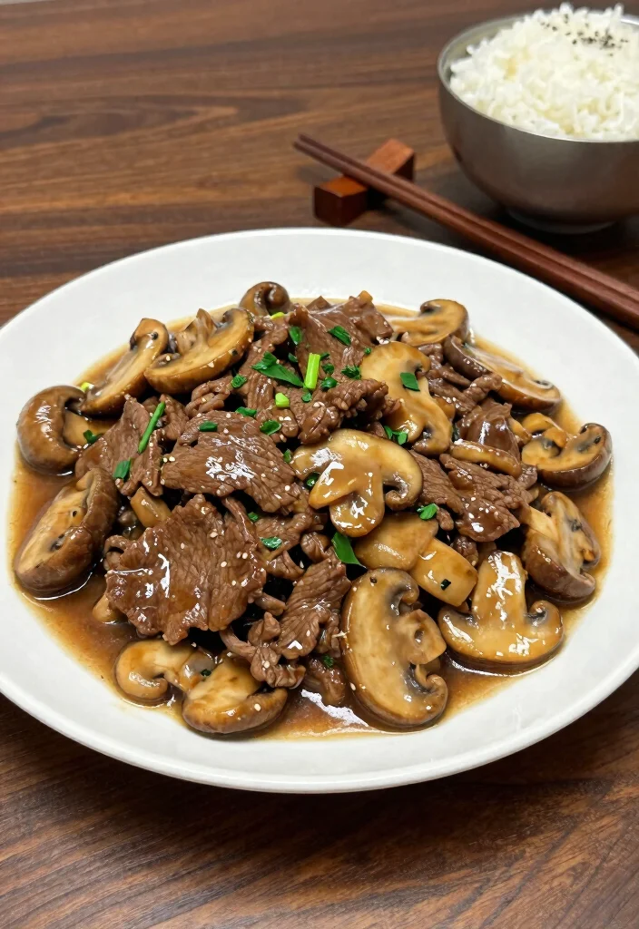16 Top Round Stir Fry Recipes Using Affordable Beef - 12. Beef and Mushroom Stir Fry 1
