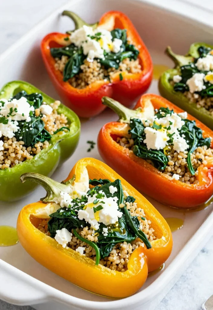 16 Work Lunch Meal Prep Recipes for Busy Professionals - 11. Spinach and Feta Stuffed Peppers 1