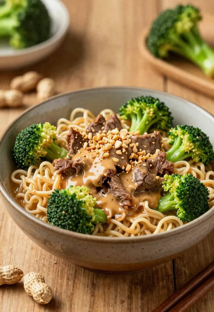 17 Beef And Broccoli Ramen Stir Fry Recipes - 12. Beef and Broccoli Ramen with Peanut Sauce 1