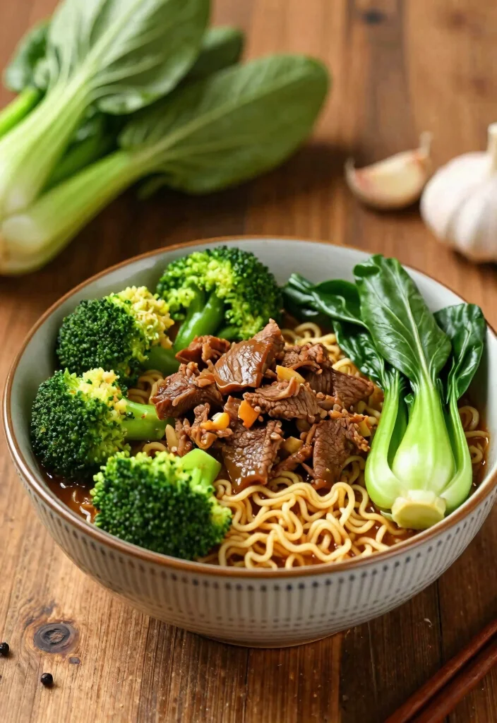 17 Beef And Broccoli Ramen Stir Fry Recipes - 13. Beef and Broccoli Ramen Stir Fry with Bok Choy 1