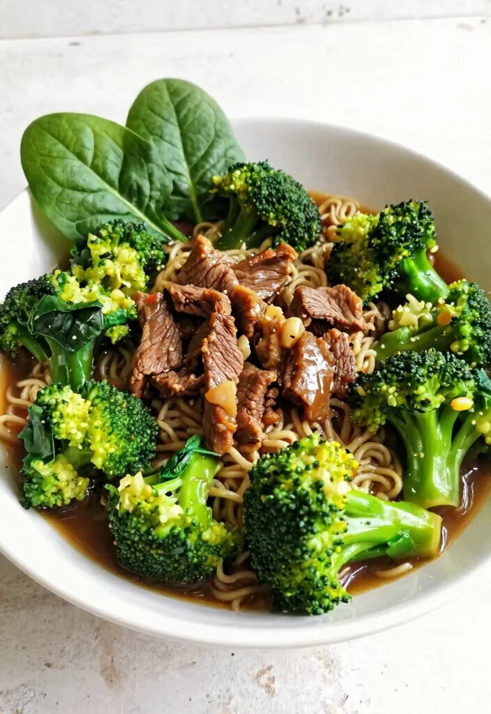 17 Beef And Broccoli Ramen Stir Fry Recipes - 14. Beef and Broccoli Ramen Stir Fry with Spinach 1