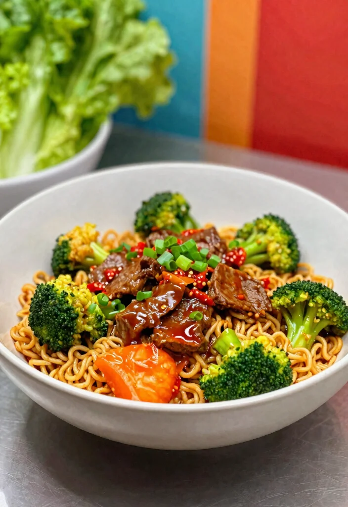 17 Beef And Broccoli Ramen Stir Fry Recipes - 17. Beef and Broccoli Ramen Stir Fry with Sweet Chili Sauce 1