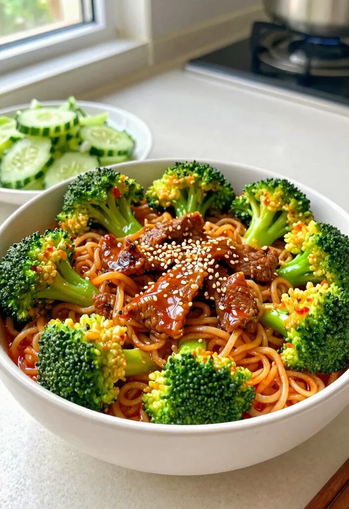 17 Beef And Broccoli Ramen Stir Fry Recipes - 2. Spicy Sriracha Beef and Broccoli Ramen 1